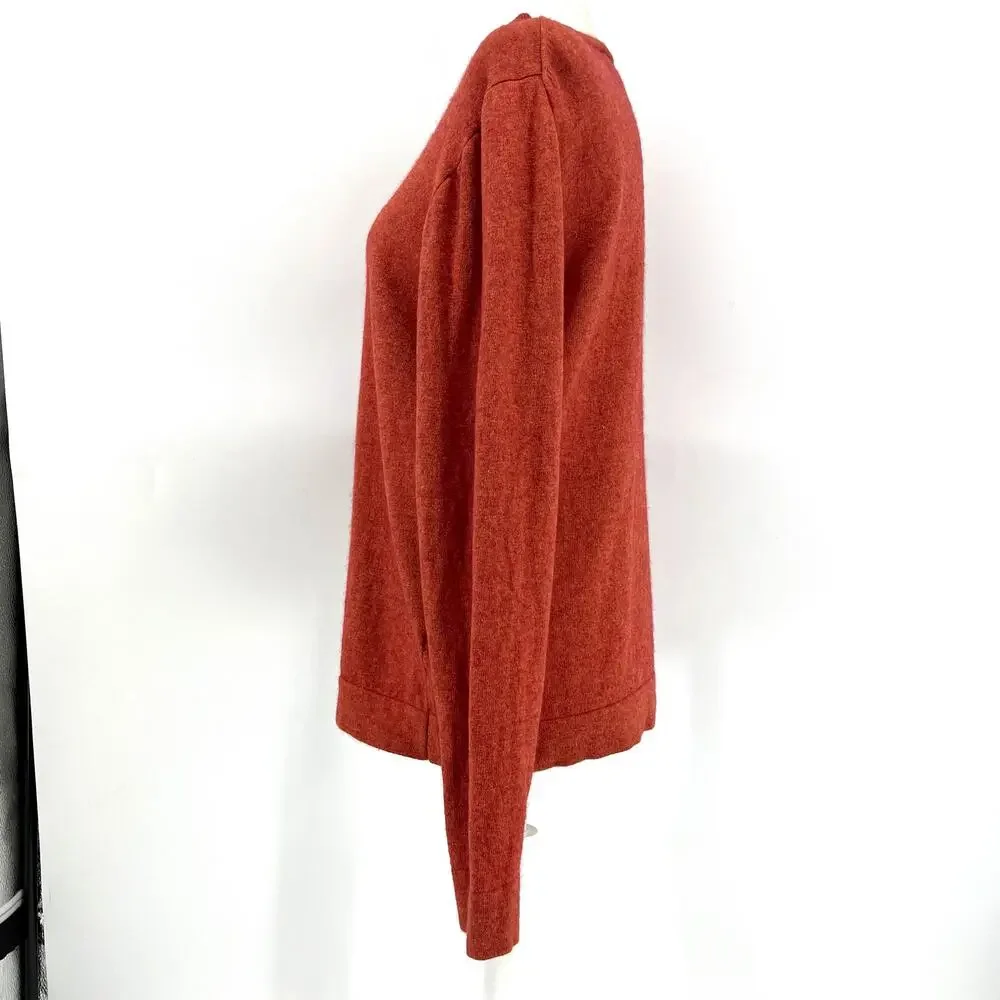 J. Crew Orange Wool/cotton‎ blend long sleeve crew neck sweater (M)